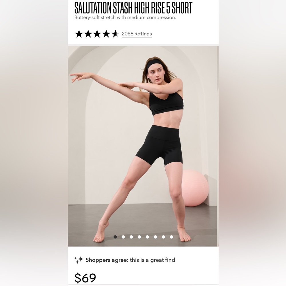 NWT Athleta Salutation Stash 5” Short